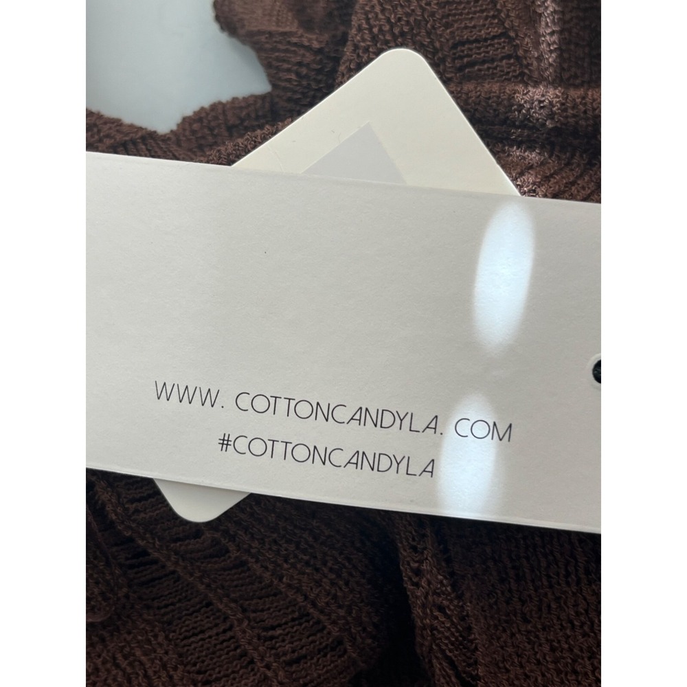 Cotton Candy Brown Sheer Button-Front Long Sleeve Top - Picture 7 of 9